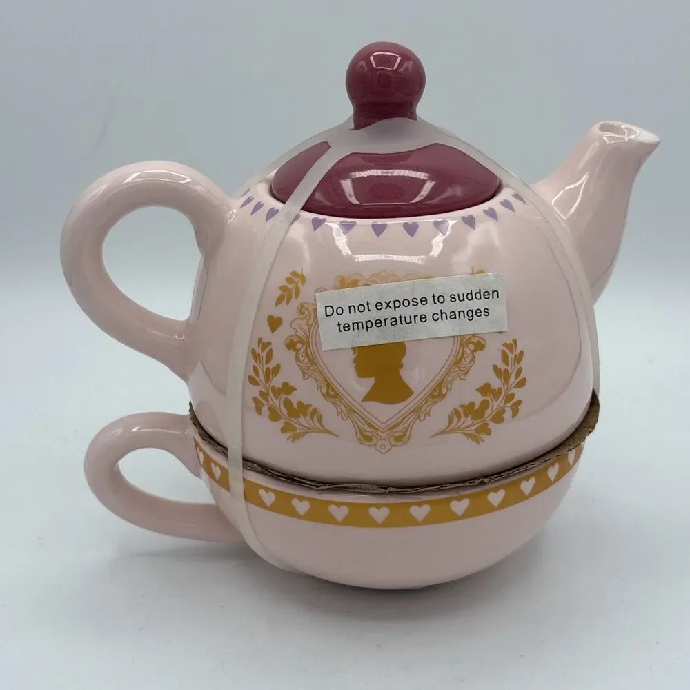 Netflix BRIDGERTON Regal Stacking Teacup & Teapot Gold Limited EUC - Never Used